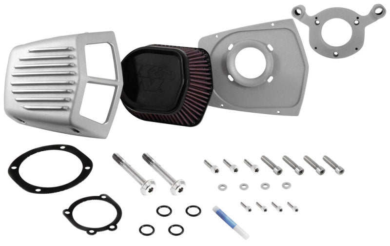K&amp;N Street Metal Intake System 01-16 Harley Davidson Shaker Silver H/D Softail/Dyna Fl - RK-3950S