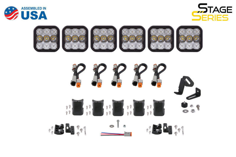 Diode Dynamics SS5 Pro Universal CrossLink 6-Pod Lightbar - Yellow Combo - DD7245