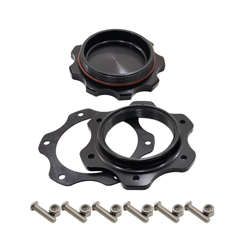 UPR - Billet Fuel Filler Cap & 6 Bolt Lightweight Flange Bung UPR Black - 8301-01