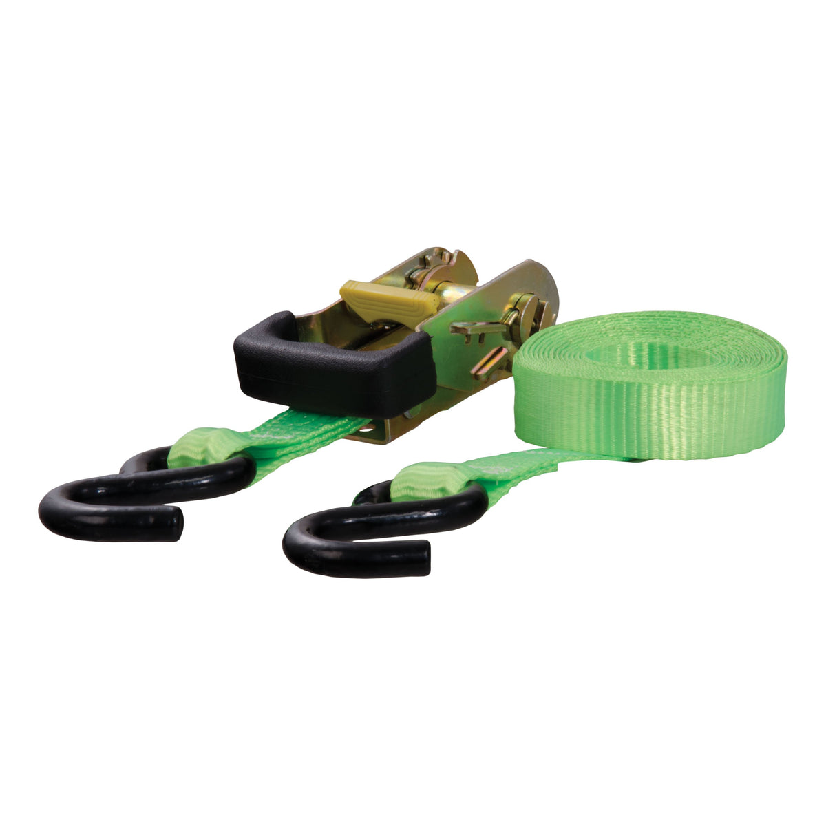 CURT 83027 1-Inch x 16-Foot Lime Green Nylon Ratchet Strap, 3,300 lbs. Break Strength
