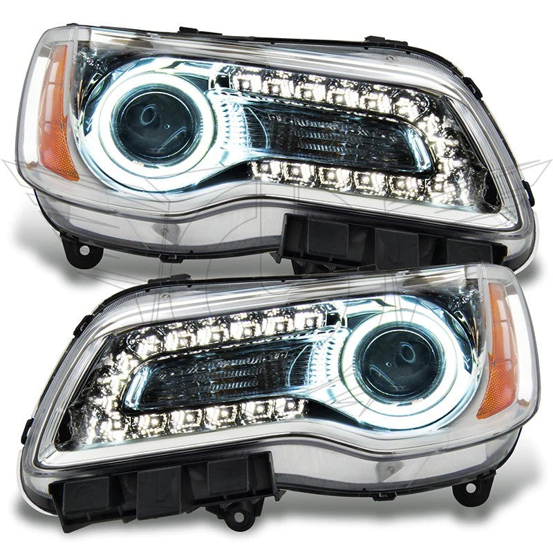 Oracle 11-14 Chrysler 300C NON HID LED Halo Headlights Chrome Housing - Green  - 7728-004