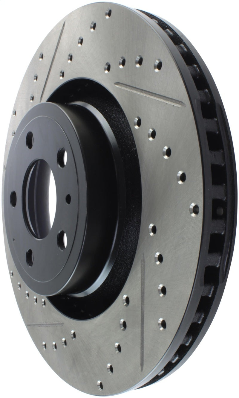 StopTech Slotted &amp; Drilled Sport Brake Rotor - 2015 Ford Mustang Non-Brembo - Front Right - 127.61114R