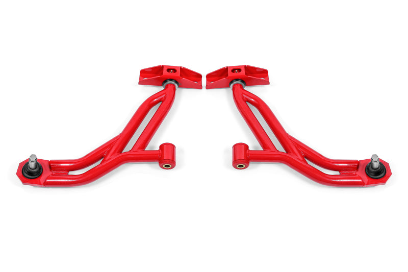 BMR 10-14 Ford Mustang Non-Adj. Lower A-Arms Delrin/Rod End w/ 19mm Tall Ball Joint - Red - AA756R