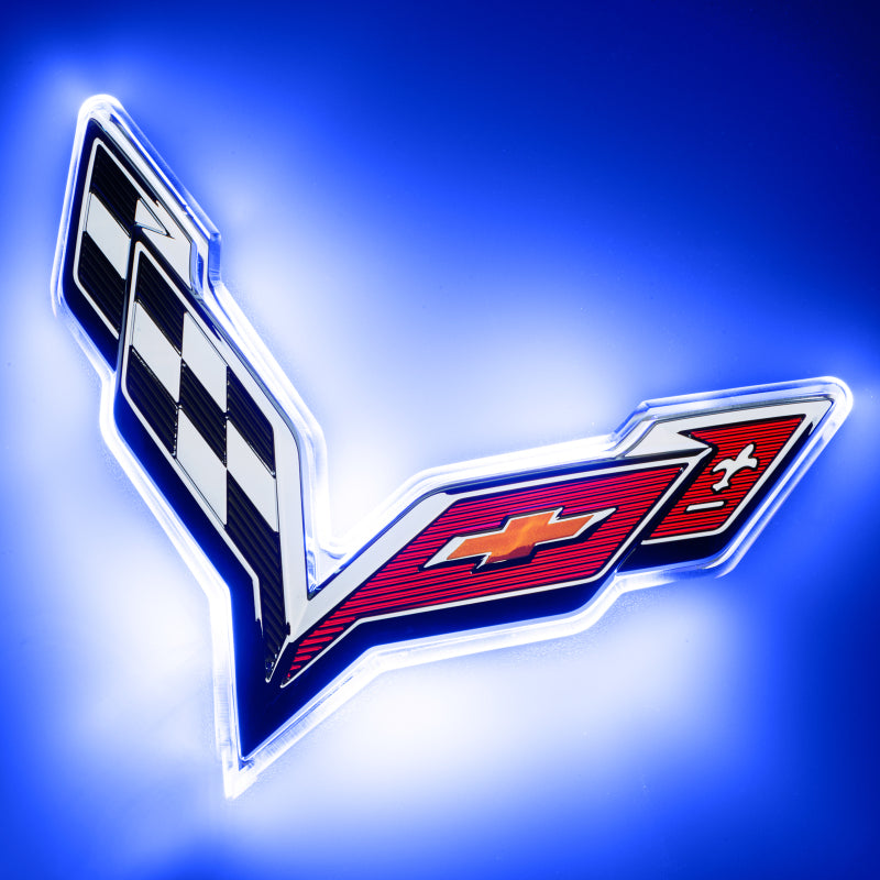 Oracle Corvette C7 Rear Illuminated Emblem - Dual Intensity - Blue SEE WARRANTY - 3655-002