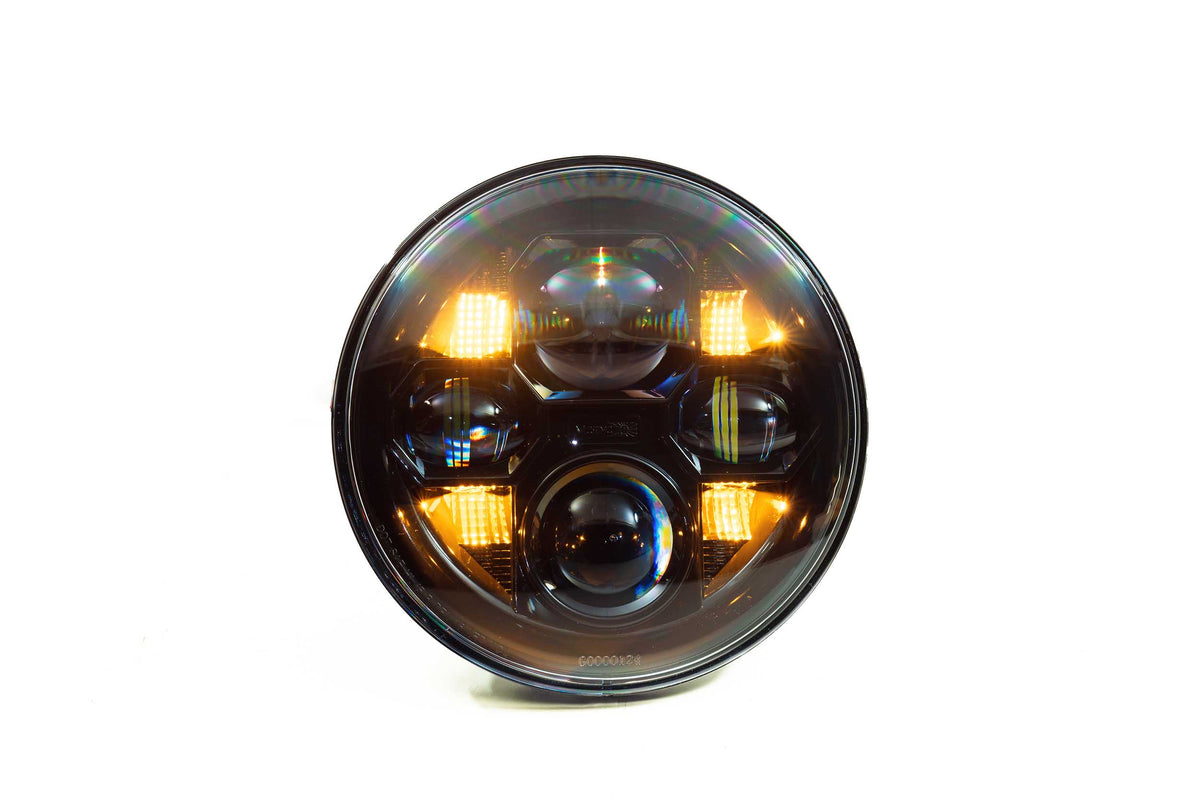 Morimoto - Sealed Beam: Morimoto Sealed7 2.0 (Black) (7in Round) - LF271