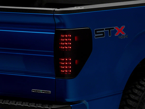 Raxiom 09-14 Ford F-150 Styleside Axial Series LED Tail Lights- Blk Housing (Smoked Lens) - T565678 for 2009-2014 Ford F 150 