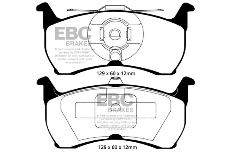 EBC 93-00 Aston Martin Virage 5.3 (PBR Caliper) Yellowstuff Rear Brake Pads - DP41504R