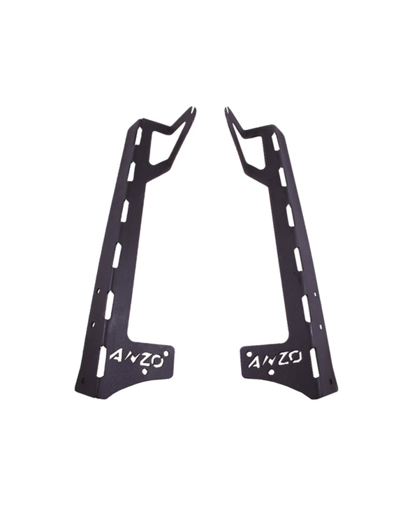 ANZO 2007-2015 Jeep Wrangler LED Bar Windshield Mounting Brackets - 851033 for 2007-2015 Jeep Wrangler - front view