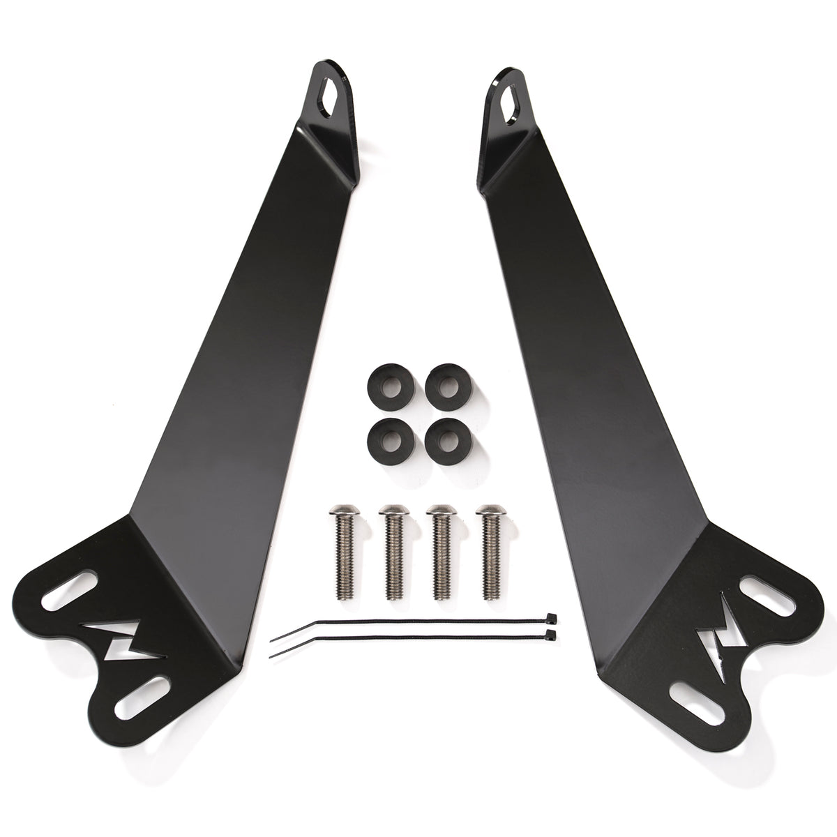 ANZO 2007-2015 Jeep Wrangler 12in inch LED Bar Hood Mounting Brackets - 851049 for 2007-2018 Jeep Wrangler - front view