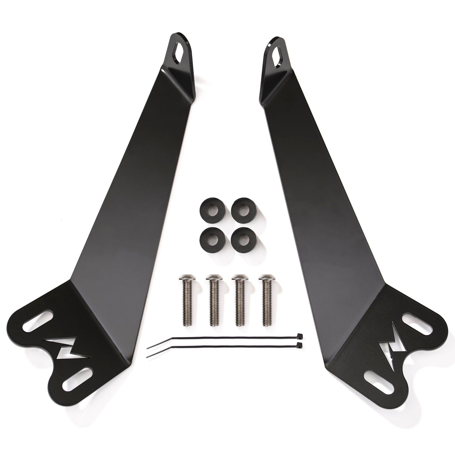 ANZO 2007-2015 Jeep Wrangler 12in inch LED Bar Hood Mounting Brackets - 851049 for 2007-2018 Jeep Wrangler - front view