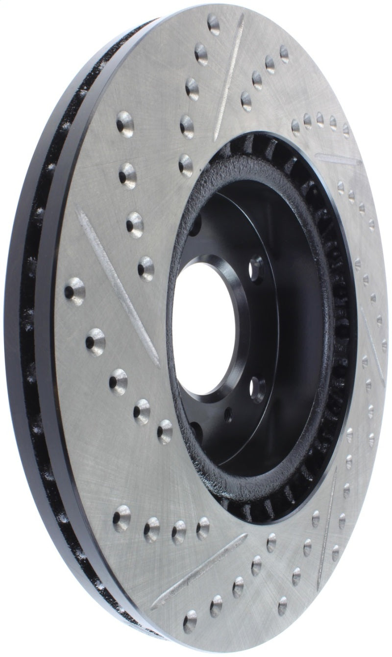 StopTech 1/02-05 Infiniti G35 (alloy disc) / 6/02-05 Nissan 350Z Slotted & Drilled Left Front Rotor - 127.42074L