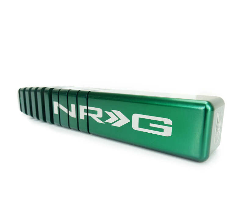 NRG Shift Knob - 20 Year Anniversary Weighted Square Heat Sink Tall - Green - SK-480SQ-GNTY - front view