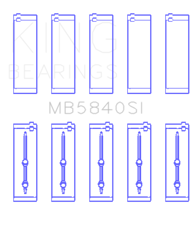 King Engine Bearings Chrysler/Dodge Gen 3 Hemi 5.7/6.1/6.4 (Size +0.75mm) Main Bearing Set - MB5840SI0.75