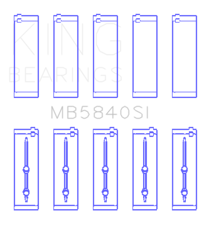 King Chrysler / Dodge Gen 3 Hemi 5.7L / 6.1L / 6.4L Crankshaft Main Bearing Set (Set of 5) - MB5840SI