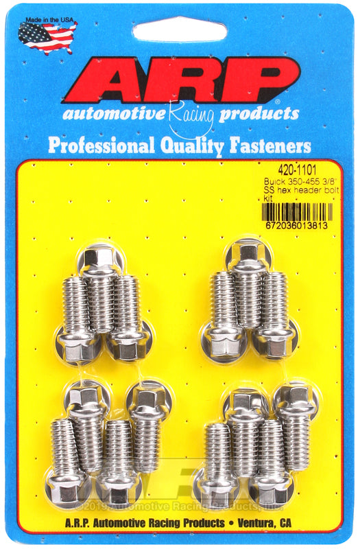 ARP Buick 350-455 3/8 SS hex header bolt kit - 420-1101 by ARP