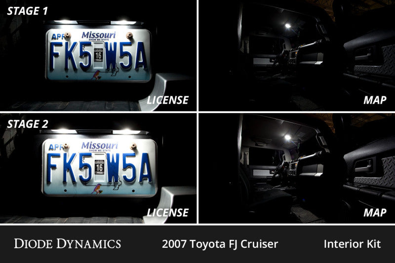 Diode Dynamics 07-14 Toyota FJ Cruiser Interior LED Kit Cool White Stage 2 - DD0586 by Diode Dynamics - angle view