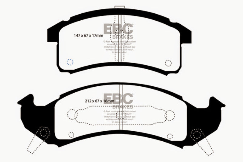 EBC 92-93 Buick Le Sabre (FWD) 3.8 Yellowstuff Front Brake Pads - DP41271R