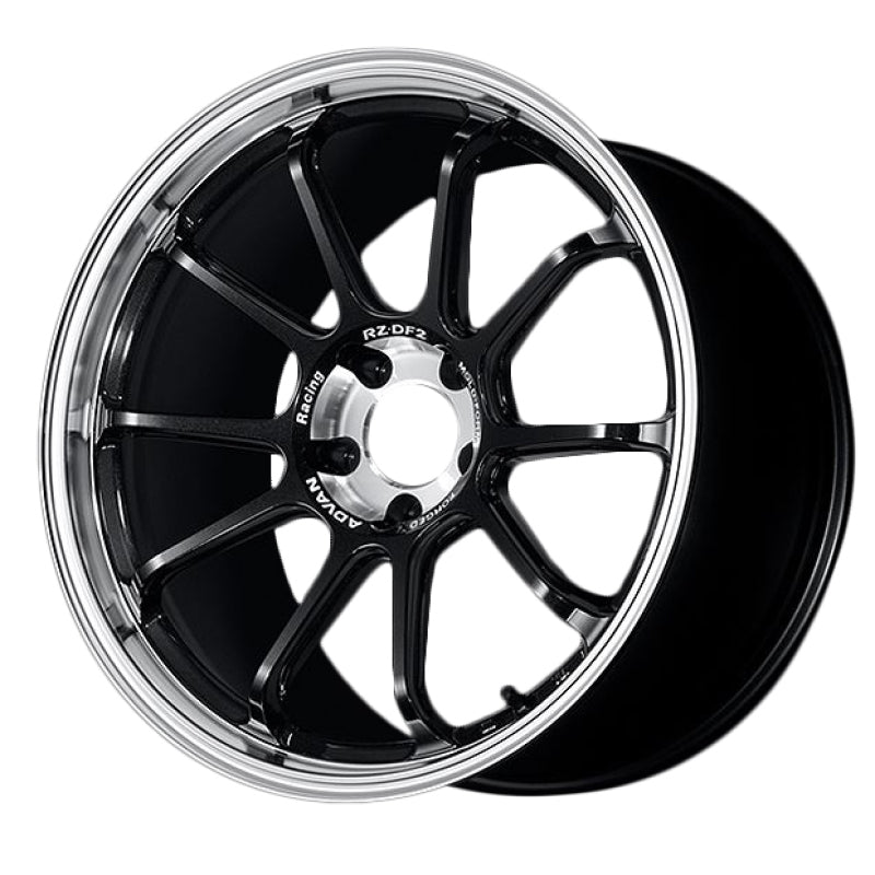 Advan RZ-DF2 19x9.5 +22 5x120 Diamond Cut &amp; Racing Titanium Black Wheel - YAF9J22WDRTB