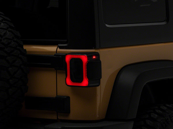 Raxiom 07-18 Jeep Wrangler JK Axial Series LED Tail Lights- Blk Housing (Smoked Lens) - J183262 for 2007-2018 Jeep Wrangler -