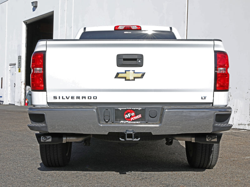 aFe Gemini XV 3in 304 SS Cat-Back Exhaust w/ Cutout 14-19 GM Trucks 4.3L/5.3L w/ Black Tips - 49-34132-B