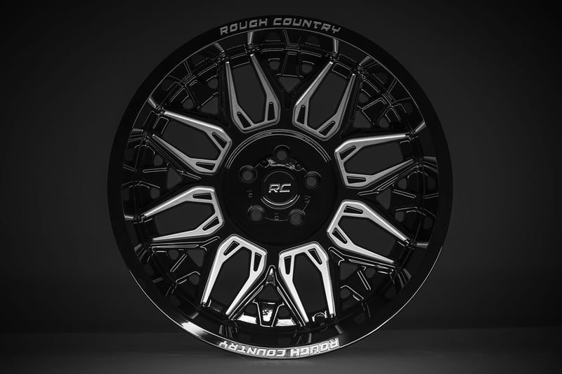 Rough Country 86 Series Wheel/One-Piece/Gloss Black/20x10/6x5.5/-18mm - 86201812 for 1992-2023 GMC Yukon - close-up