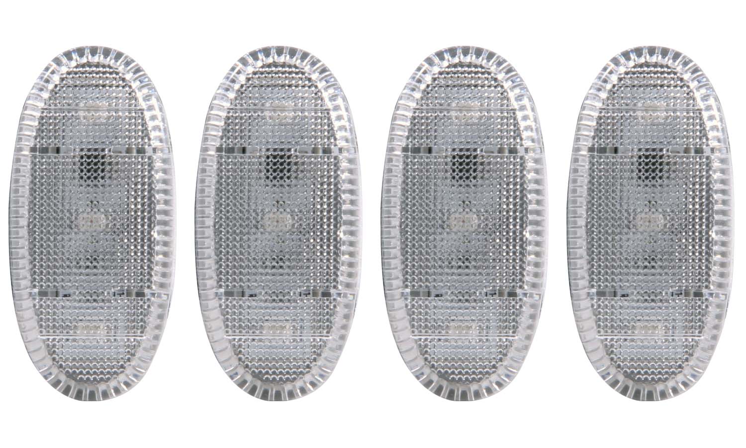 ANZO 2011-2016 Ford F-350 LED Fender Light Kit Clear 2pc Amber / 2pc Red - 861108 for 2011-2016 Ford F 350 - front view