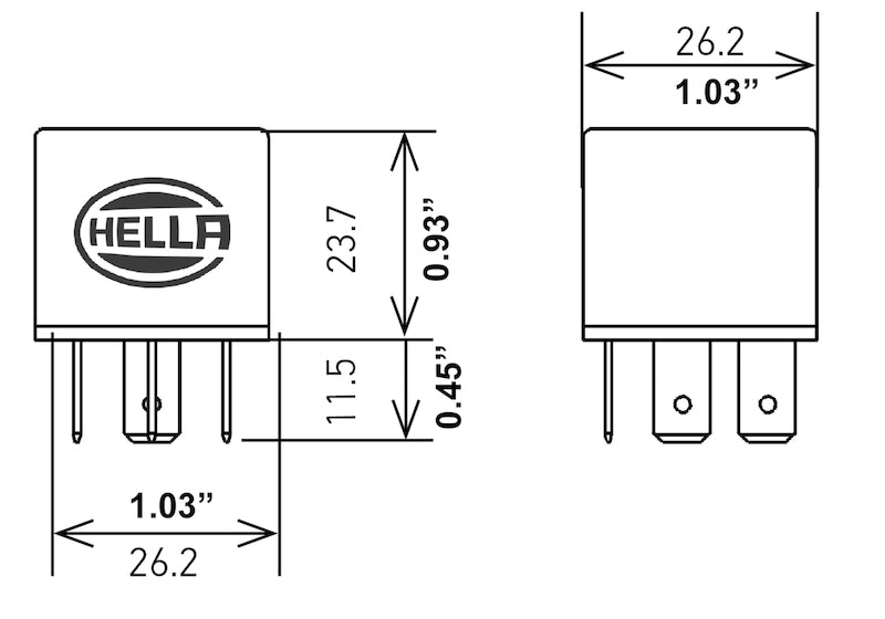 Hella Relay Mini Iso 4 Pole 12V Spst - 933332101