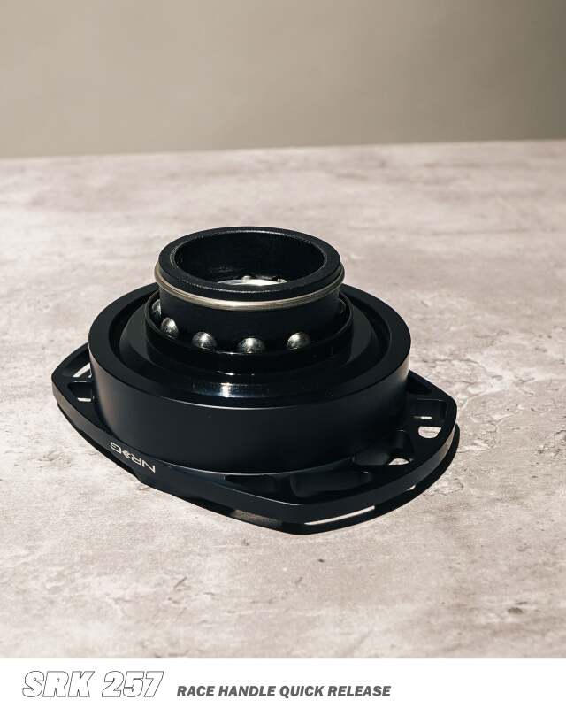 NRG Quick Release Gen 2.0 - Black SFI Body / Black Cutout Ring - SRK-257-1BK - close-up view