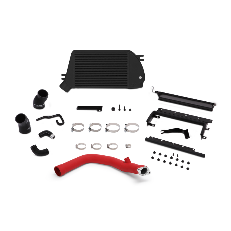 Mishimoto 2015 Subaru WRX Top-Mount Intercooler Kit - Powder Coated Black &amp; Wrinkle Red Pipes - MMTMIC-WRX-15RBK