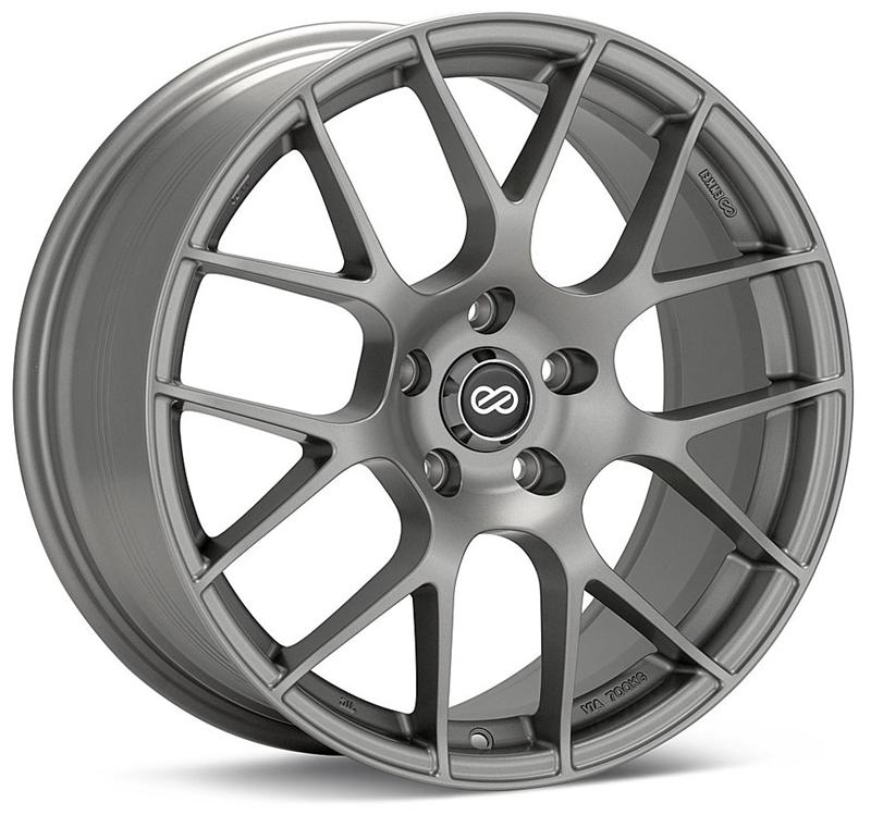 Enkei Raijin 19x8 42mm Offset 5x120 Bolt Pattern 72.6 Hub Bore Titanium Gray Wheel *Min Qty 60* - 467-980-1242GM