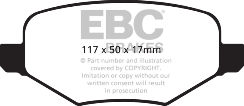 EBC 11-14 Ford Edge 2.0 Turbo Redstuff Rear Brake Pads - DP31826C