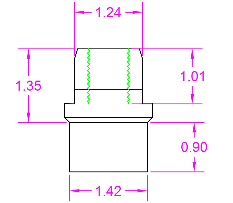 UPR - Tube End Adapter Weld Bung 3/4-16 Left Hand for 1-5/8" x .083" Tubing - 8700-003 by UPR Products - installed view