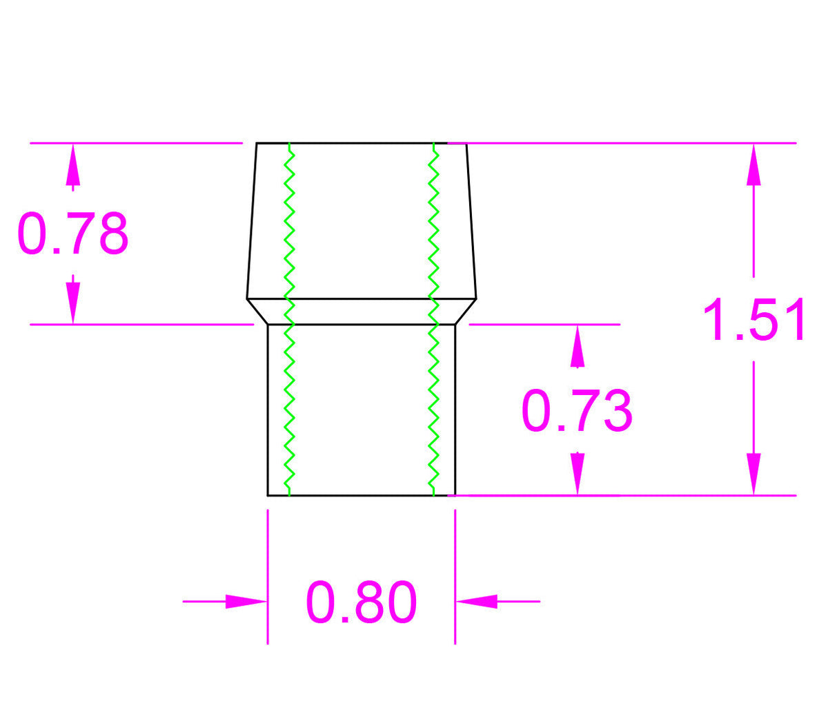 UPR - Tube End Adapter Weld Bung 5/8-18 Right Hand for 1" x .095" Tubing - 8700-009 by UPR Products - detail view