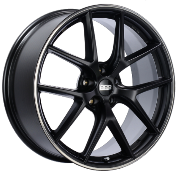 BBS CI-R 19x8.5 5x114.3 ET43 Satin Black Polished Rim Protector Wheel -82mm PFS/Clip Required - CI2105BPO by BBS