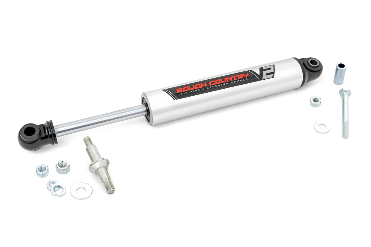 Rough Country - V2 Steering Stabilizer - Multiple Makes & Models (Chevy/GMC/Jeep) - 8731770