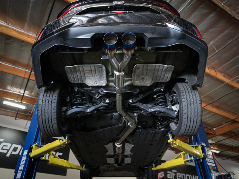 aFe Takeda 2.5in 304 SS Cat-Back Exhaust System w/ Blue Tips 17-20 Honda Civic Si Sedan I4 1.5L - 49-36619-L