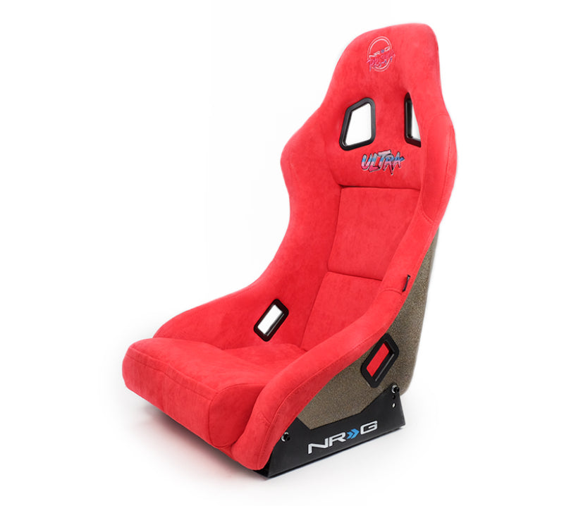 NRG FRP Bucket Seat ULTRA Edition - Medium (Red Alcantara/Pearlized Back) - FRP-303RD-ULTRA - front view