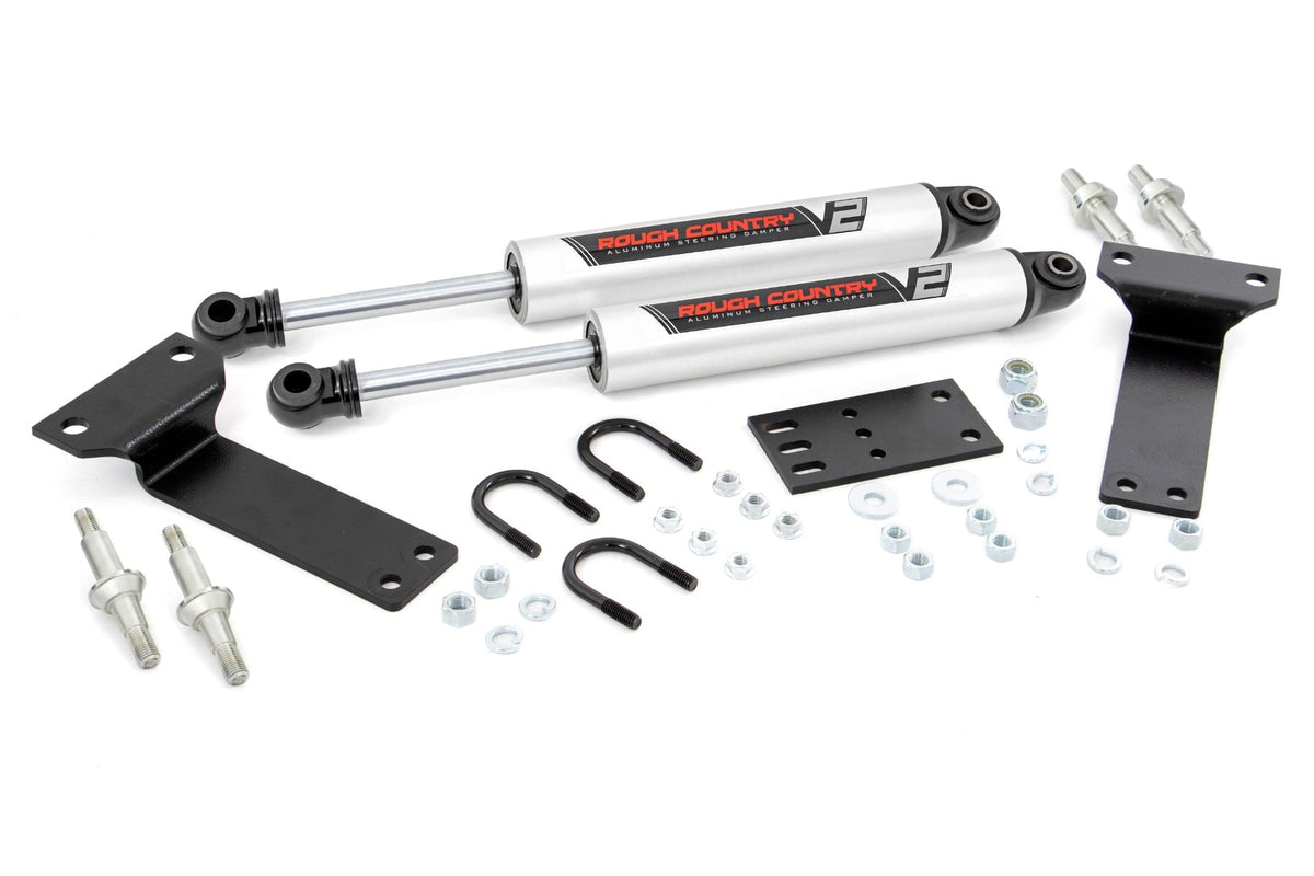 Rough Country - V2 Steering Stabilizer - Dual - 2-8 Inch Lift - Ford Excursion (00-05)/Super Duty (99-04) - 8749070