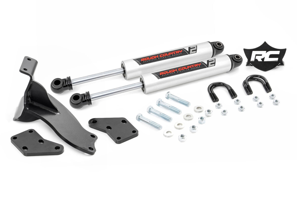 Rough Country - V2 Steering Stabilizer - Dual - 2.5-8 Inch Lift - Ram 2500 (14-25)/3500 (13-25) - 8749470