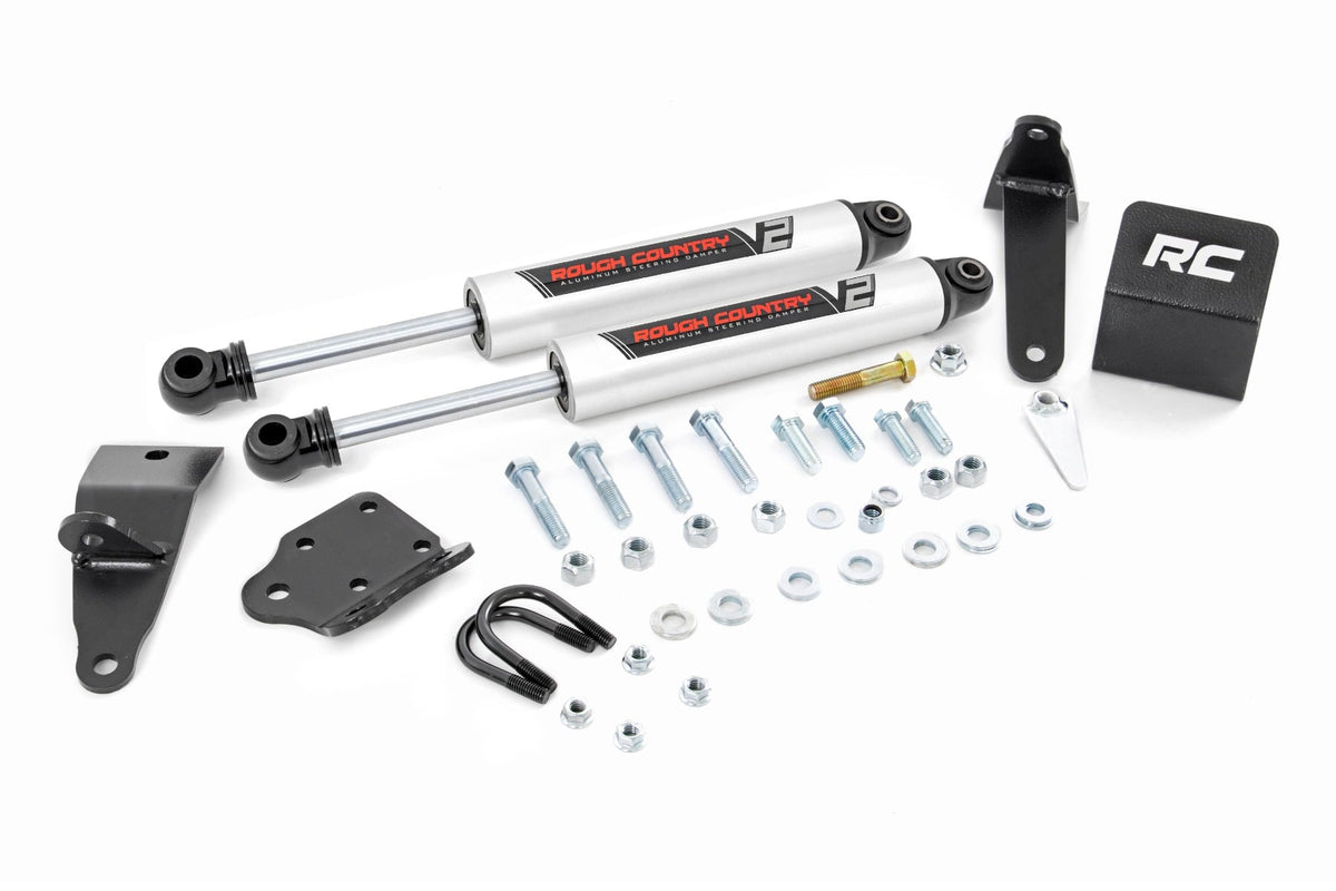 Rough Country - V2 Steering Stabilizer - Dual - 2-8 Inch Lift - Ram 2500 (10-13)/3500 (10-12) - 8749570