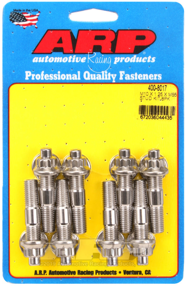 ARP Sport Compact M10 x 1.25 x 55mm Stainless Accessory Studs (8 pack) - 400-8017 by ARP