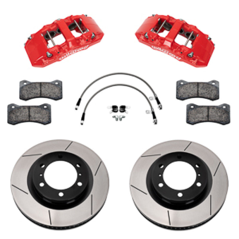 Wilwood 24-25 Toyota Tacoma Front Aero6-DM Big Brake Kit 13.38 In Rotor/w Lines - Red - 140-18381-R