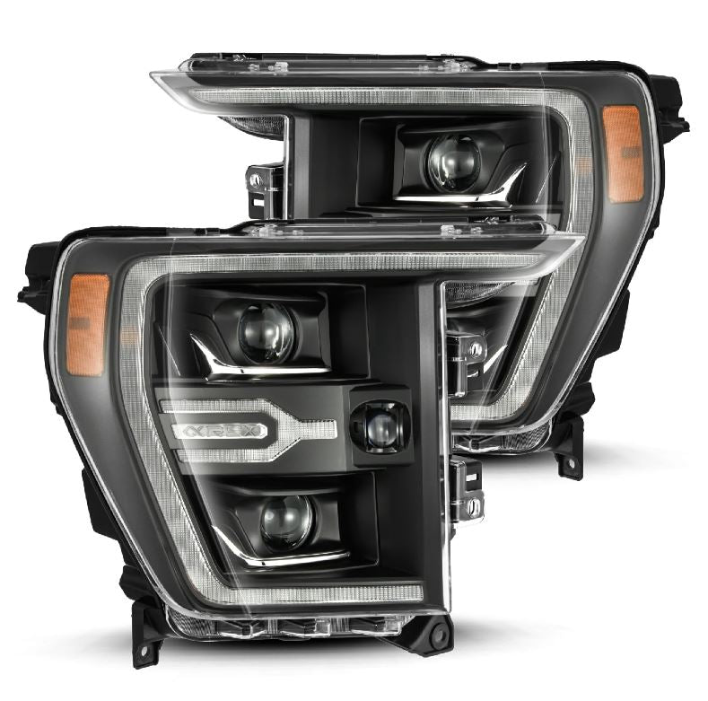 AlphaRex 21-22 Ford F150 Luxx-Series Projector Headlights Black w/Activ Light/Seq Signal - 880139