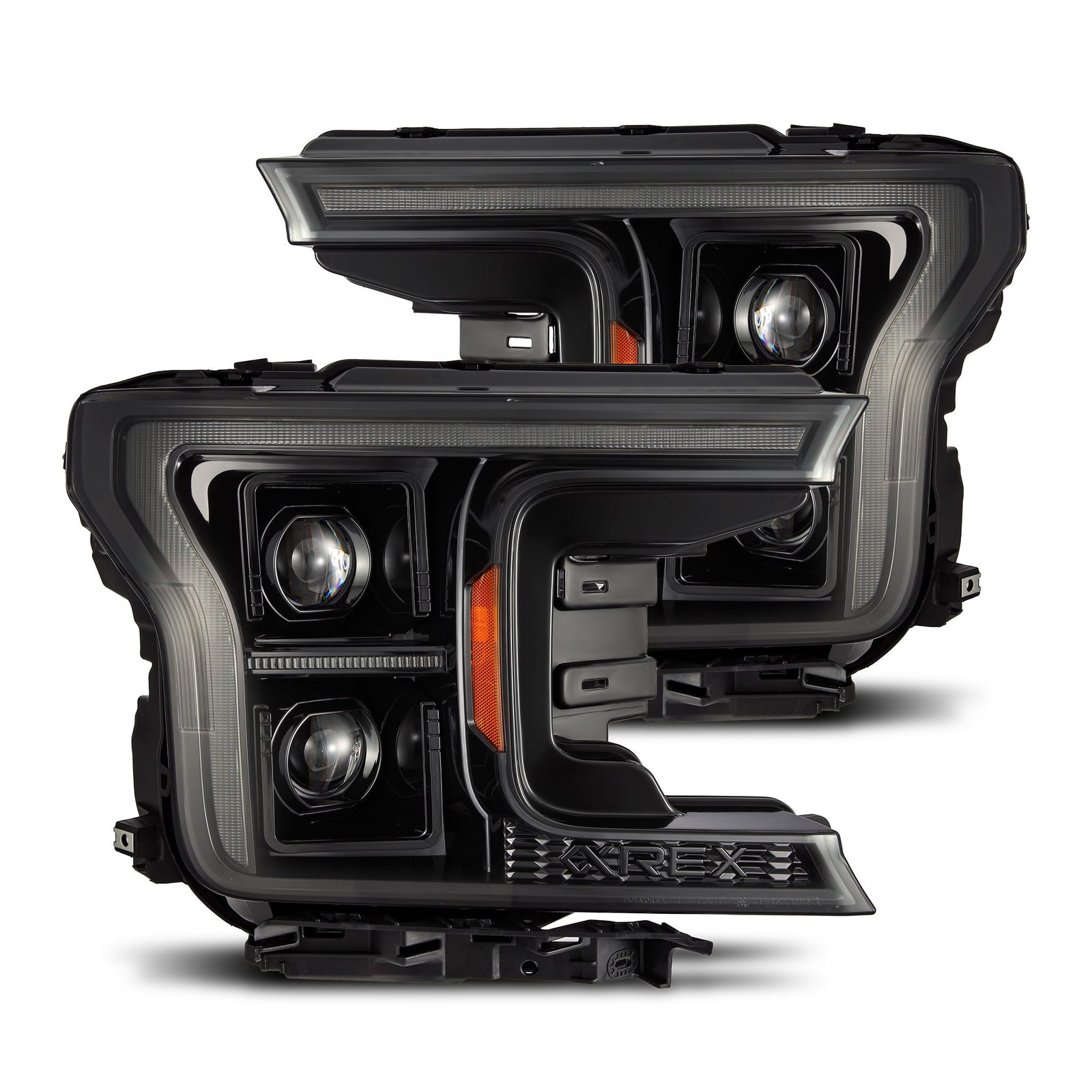 AlphaRex 18-20 Ford F-150 (Req. Conv F150 w/LED) LUXX LED Proj HL Alpha-Blk w/Actv Lt Seq Sig SB DRL - 880251