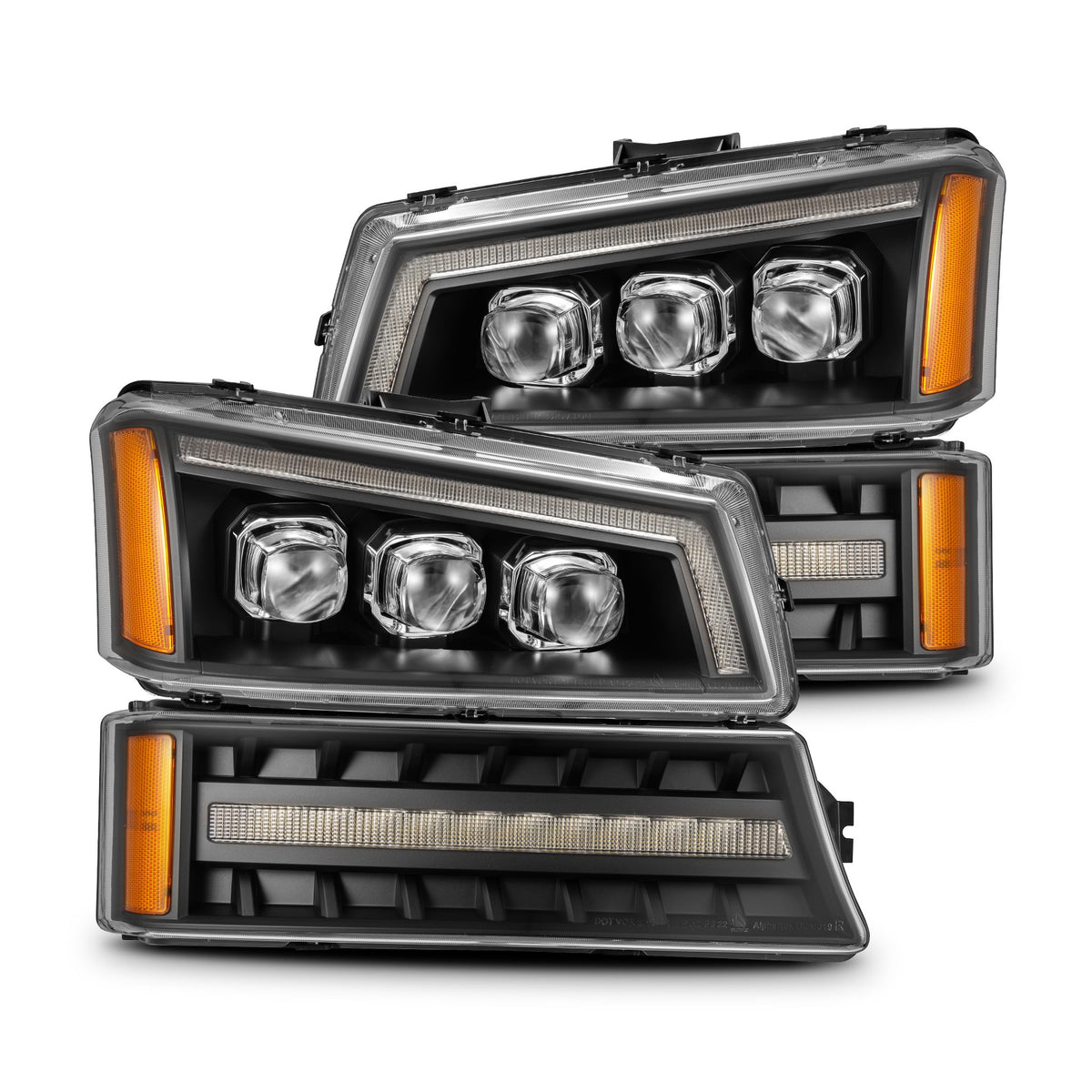 AlphaRex 03-06 Chevy Silverado 1500/2500HD/3500HD/Avalanche Black NOVA LED Proj Headlights - 880256