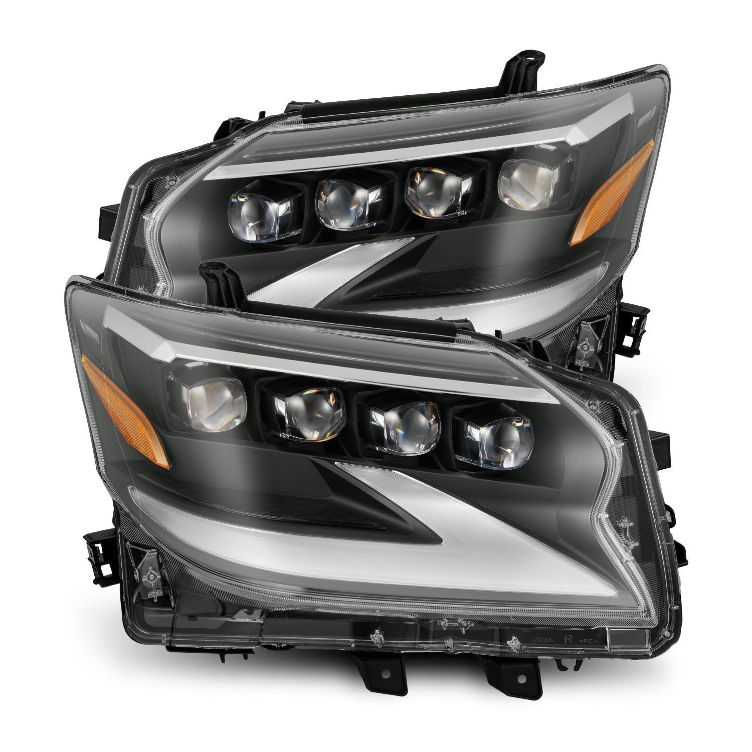 AlphaRex 14-19 Lexus GX 460 NOVA LED Projector Headlights Plank Style Black w/Activ Light/Seq Signal - 880300