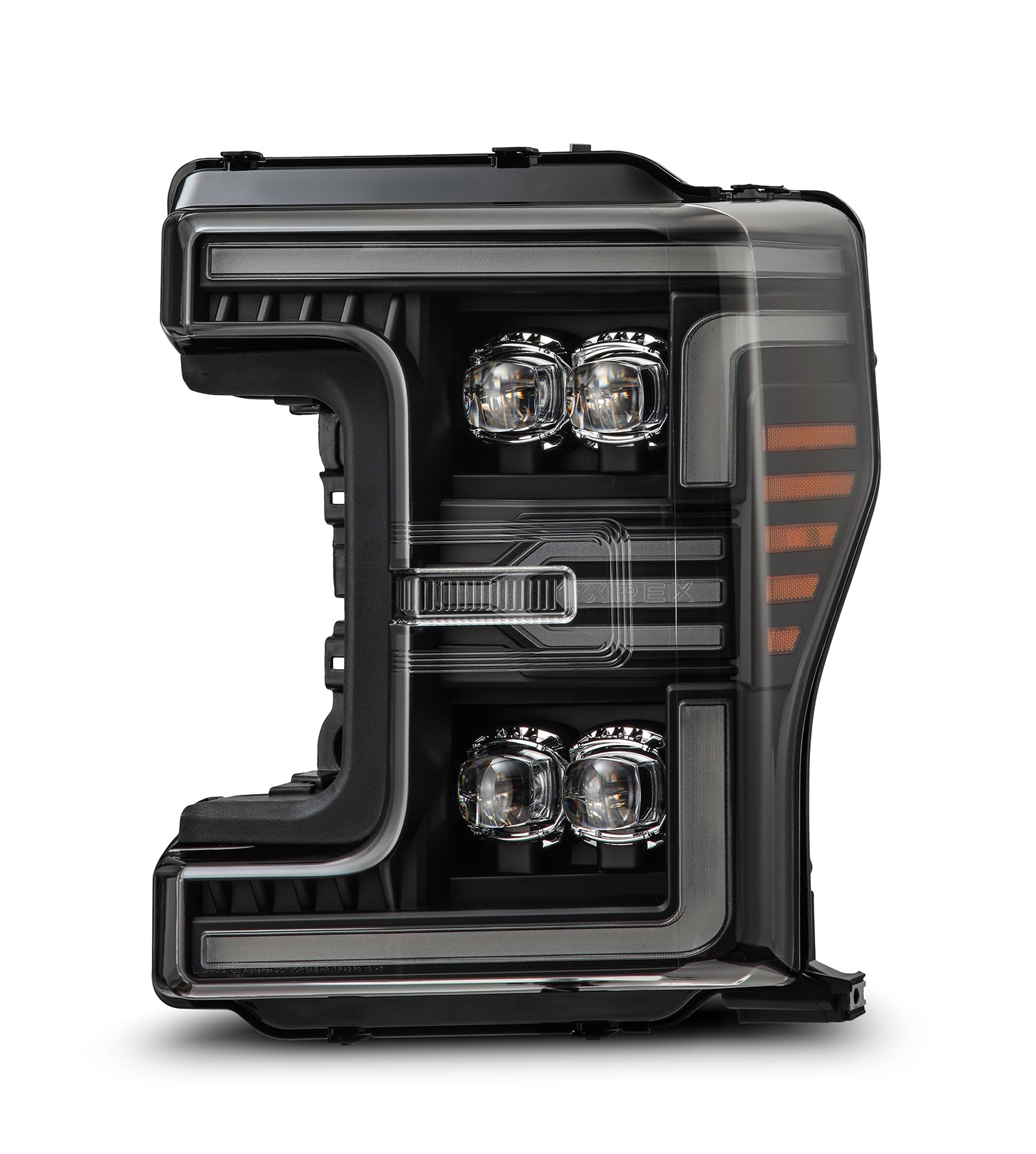 AlphaRex 17-19 Ford F-250/350/450 SD NOVA-Series LED Proj Headlights Alpha-Bk w/Acv Light SS & SBDRL - 880324
