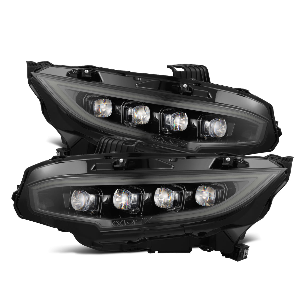 AlphaRex 16-21 Honda Civic NOVA-Series LED Proj Headlights Alpha-Black w/Actv Lgt & Seq.Sig / SB DRL - 880492