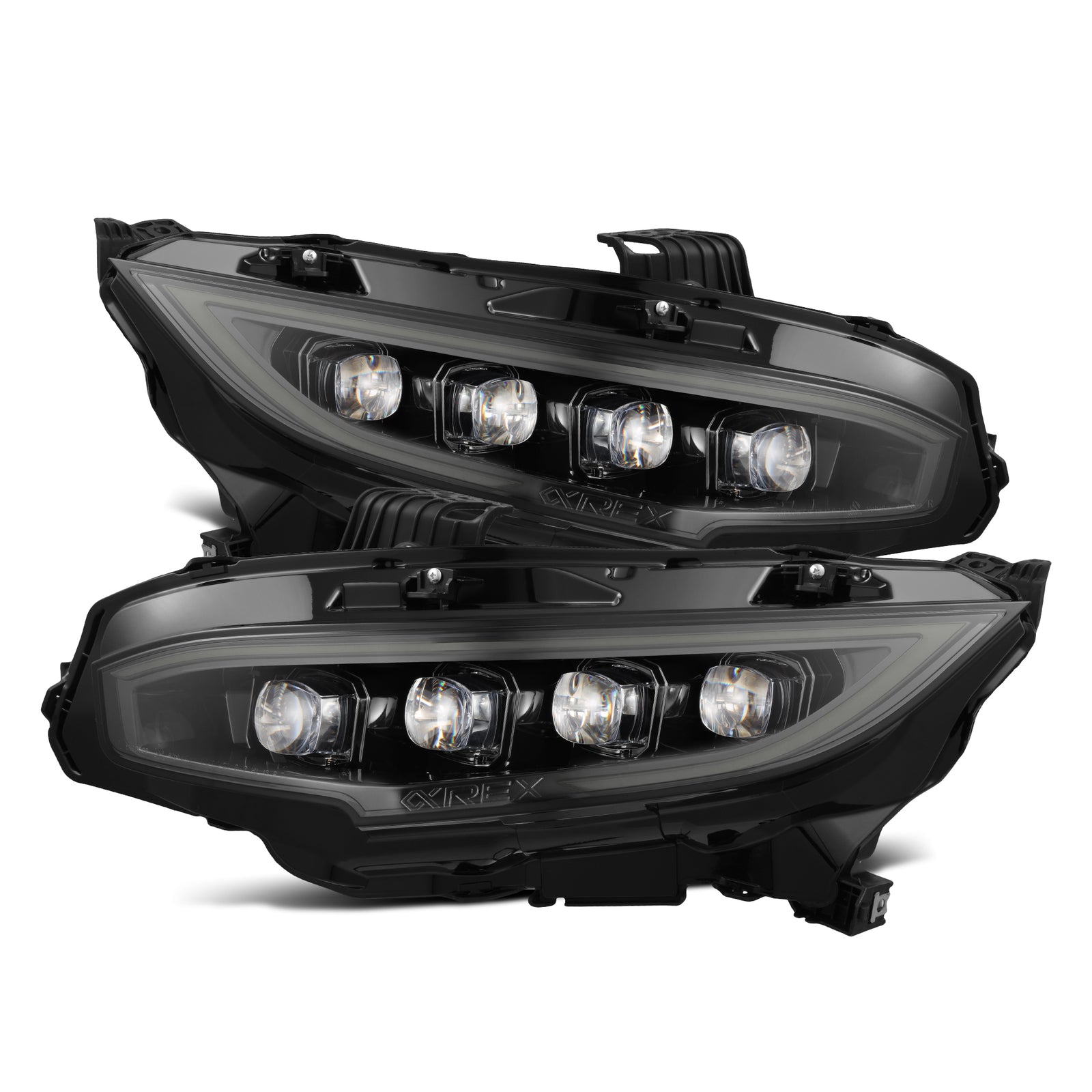 AlphaRex 16-21 Honda Civic NOVA-Series LED Proj Headlights Alpha-Black w/Actv Lgt & Seq.Sig / SB DRL - 880492