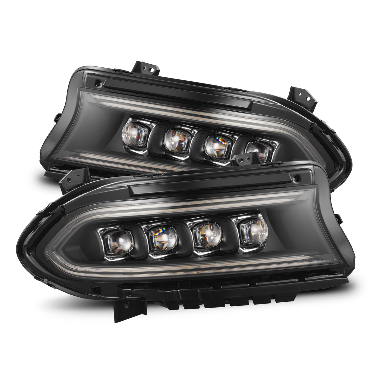 AlphaRex 15-23 Dodge Charger NOVA-Series LED Proj Headlights Blk w/Activtn Light & Seq.Sig / SB DRL - 880499